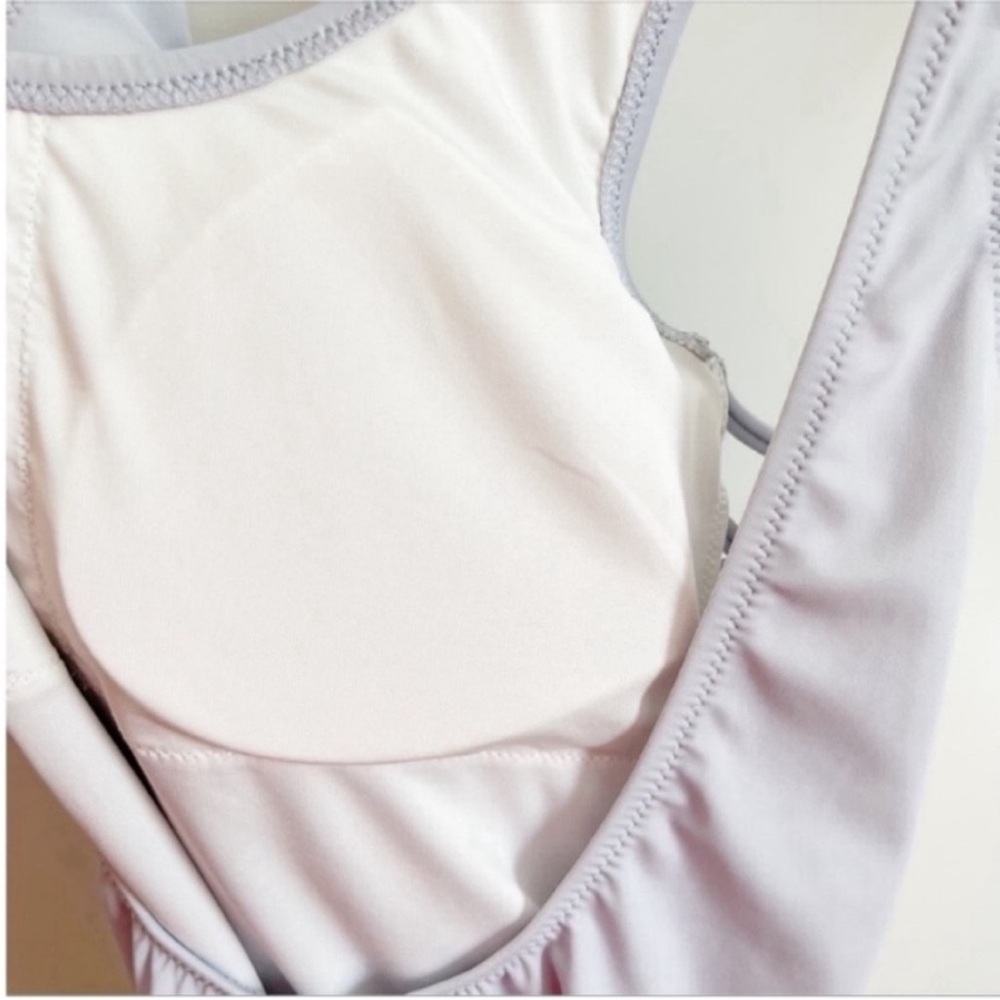 PINK Victoria's Secret bathing suit lavender purple shells metallic one piece - Picture 7 of 8